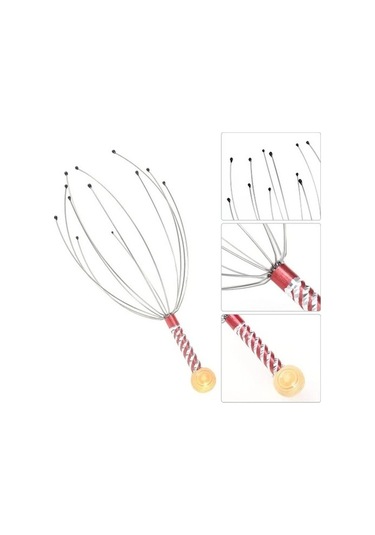 Bloomnest Kırmızı Ahtapot Kafa Baş Masajı, Stres Serbest Bırakma, Paslanmaz Çelik Akupunktur, Relax Masaj Pençe, Güzellik Sağlık, 4hhn3d Çok Renkli Çok Renkli