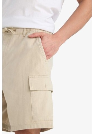 DeFacto %100 Pamuk Regular Kargo Cepli Keten Görünümlü Bermuda Şort E7799AX25SPBG430 DeFacto %100 Pamuk Regular Kargo Cepli Keten Görünümlü Bermuda Şort E7799AX25SPBG430