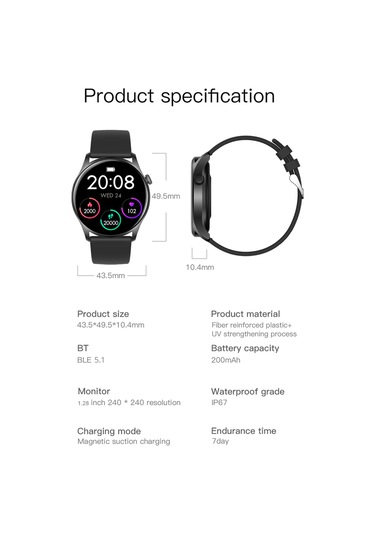 Geeksen colmı Sky 8 1.28'' Dokunmatik Ekran Akıllı Saat (İthalatçı Garantili)