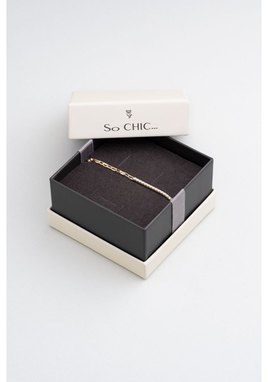 Zarafet 18 Ayar Sarı Altın Kaplama 19 Cm Gümüş Bileklik Sarı