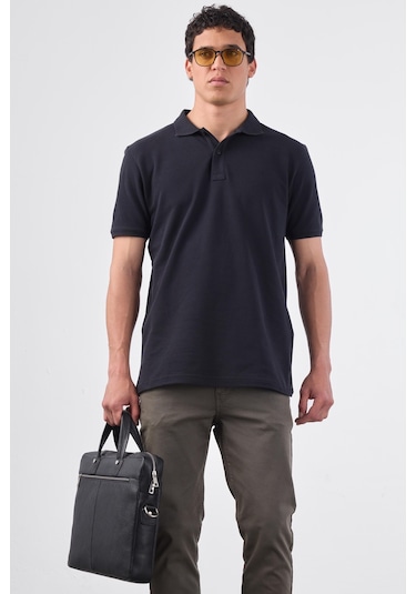 Siyah Düz Erkek T-shirt - Slim Fit SIYAH