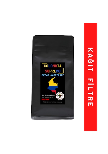 Beanland Coffee Decaf Kafeinsiz Colombia Supremo Kağıt Filtre 250 G