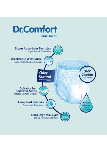 Dr.comfort Hasta Bezi Yetişkin Emici Külot Ekstra Büyük Xl 60adet XL