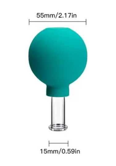 Silikon Vakumlu Göz Ve Burun Çevresi Cam Masaj Kupası No:1 Yeşil Renk