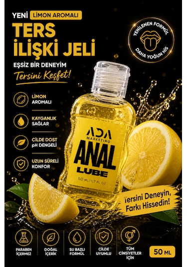 Ada Marketing 50 Ml Limon Aromalı Anal Kayganlaştırıcı Jel Özel Seri