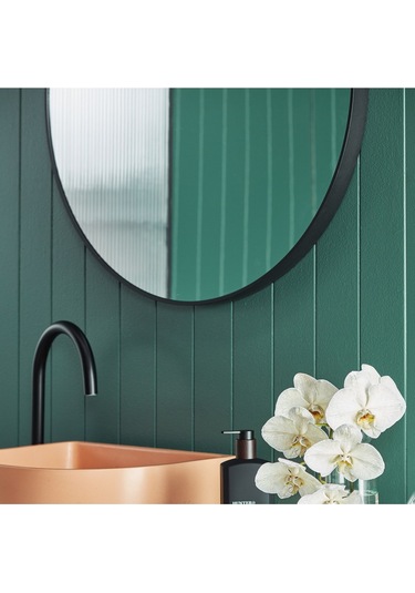 Ayna / Dekoratif Ayna / Yuvarlak Ayna / Banyo Ayna / Makyaj Ayna / Duvar Ayna / Flora Roma Siyah