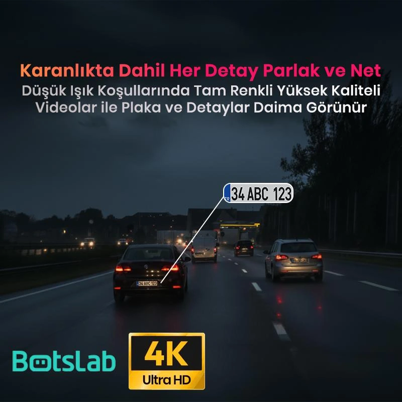 360+ Botslab G980h Pro 4k 3 Kameralı Wifi+gps Akıllı Araç İçi Kamera +170 Geniş Açı+süper Kapasitör+sesli Kontrol+gece Görüşlü 128gb Hafıza Kartı Hediyeli