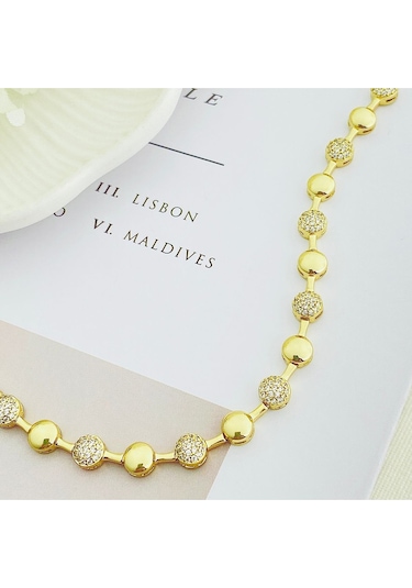 Su Yolu Bileklik Top Dorika Kadın Bileklik Kararmaz Xuping 14 Ayar Gold