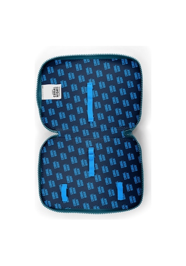 Coral High Kids Nefti Gamer Desenli Çift Katlı Kalem Çanta 11155 Petrol Mavi