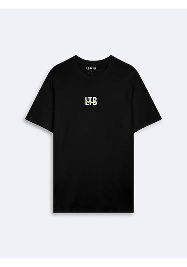 Ltb Lekeda Logo Baskılı Siyah Erkek Kısa Kol T-shırt Siyah