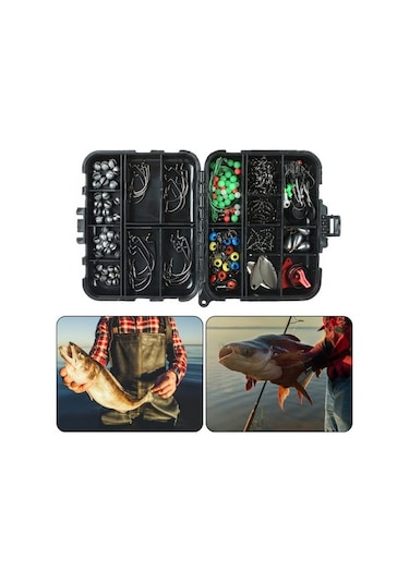 Novahub Balıkçılık Seti, Metal + Plastik, 310g, 12x9.5x3cm, 4x Kurşun Ağırlık, 10x Dönen Fırdöndü