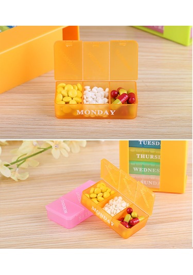 Geekyou Turuncu 21 Izgara Haftalık İlaç Kutusu - Gıda Seviyesi Pp, Şeffaf Kapak, Kolay Erişim Ve Taşıma Turuncu