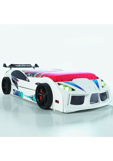 Setaymobilya Yavrulu Arabalı Yatak + 2 Adet Ortopedik Yatak Beyaz