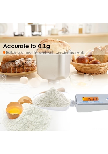 Tenfowee Beyaz Dijital Ölçü Kaşığı Tartı - 0.05g-500g Hassasiyet, 30ml+80ml Bölmeli Kolluklar, Pişirme Ve Mutfak İçin, Fd-1 Pil Yok Beyaz