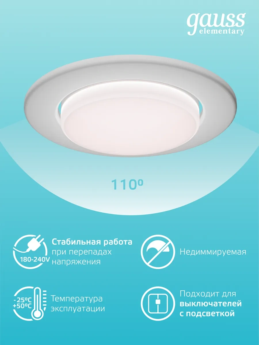 Gauss Gx53 Yuvarlak 15w 4100k Nötr Işık Led Lamba 158442127