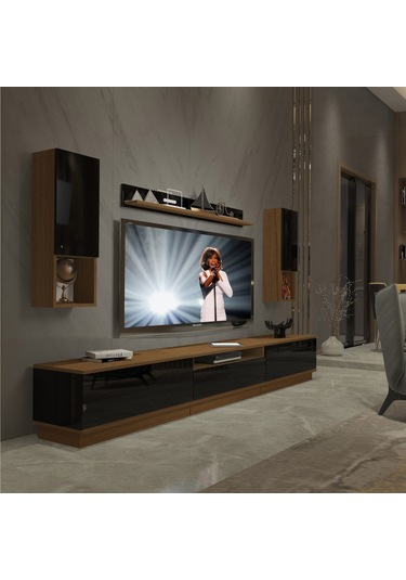 Decoraktiv Trendstyle 270das Mdf Tv Ünitesi Tv Sehpası Ceviz - Siyah