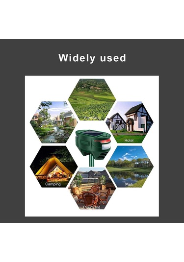 Y29857 Ultrasonik Güneş Hayvanı Kovucu Dış Mekan Köpek Kedi Koyu Yeşil