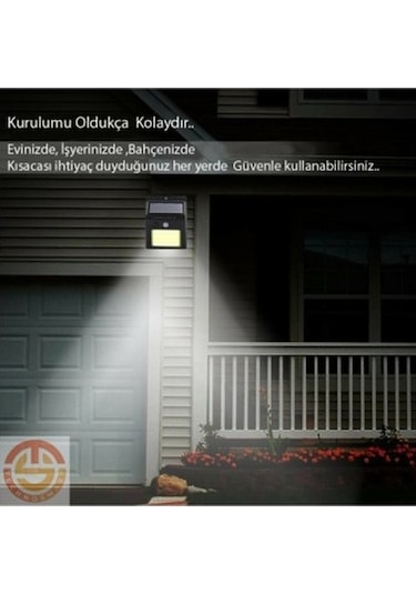 Hareket Sensörlü Solar 48 Led Bahçe Lambası Çok Renkli