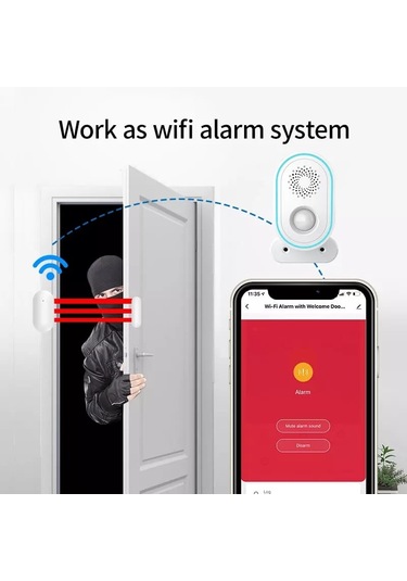 Tuya Destekli Akıllı Wifi +433 Mhz Hareket Sensörü Pır Alarm