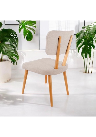 Polly Ahşap Sandalye Krem 4 Adet