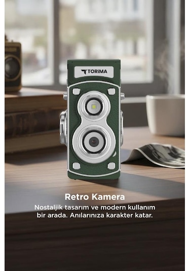 Torima CMR44 Mini Retro Dijital Fotoğraf Makinesi Yeşil