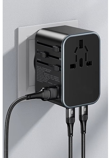 25w Evrensel Seyahat Şarj Adaptörü Fiş Priz Dönüştürücü /1xusb /2
