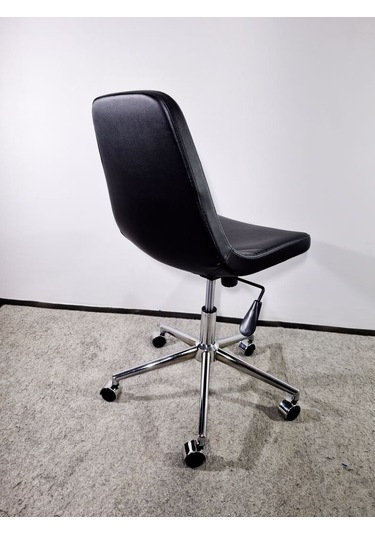 Bintaşmobilya Siyah Deri Rahat Ofis Personel Çalışma Sandalyesi