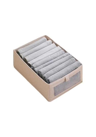 Dancemonkey Şeffaf Pencereli Organizatör Kutusu - Elbise Dolabı Cbtx Bej M Beden - Jy 140l