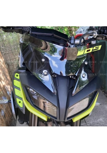 Yamaha Mt09 Fz-09 2017-2020 Spor Ön Cam Rüzgar Deflektör - Beyaz