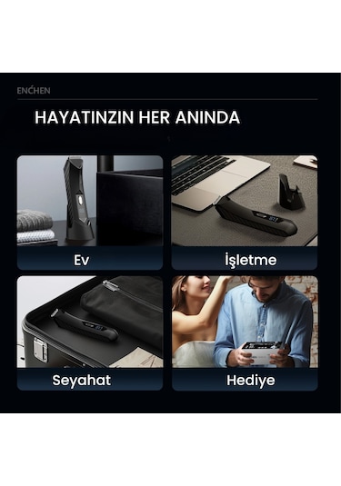 Enchen Spark 2 Led Işıklı Şarjlı Çok Fonksiyonlu Saç Ve Tıraş Makinesi