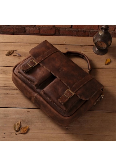 Modica Toscana Hakiki Deri Postacı Ve Evrak Çantası Zanaatkârlığın Zamansız Yorumuyla Tanışın Kahverengi