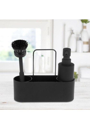 Homyl Depolama Çok Fonksiyonlu Sabun Şişesi Tepsisi Ile Siyah Diğer