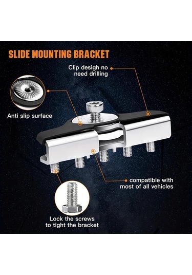 Dashanshop 90025b 2 Adet Universal Kaput Led Işık Barı Montaj Braketi Delme Gerekmez