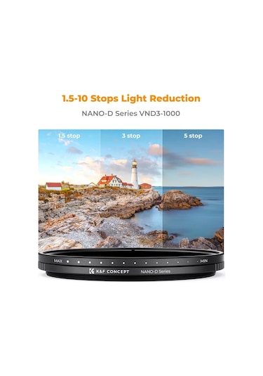 K&f 58mm Nano-d Serisi Nd3-nd1000 Filtre 1.5-10 Stop