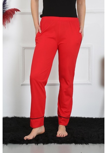 Akbeniz Kadın Pamuk Penye Cepli Tek Alt Pijama Kırmızı 27512-kırmızı Kırmızı