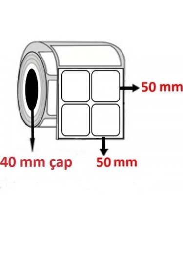 Boş Yapışkanlı Kuşe Barkod Etiketi 50mm X 50mm 1