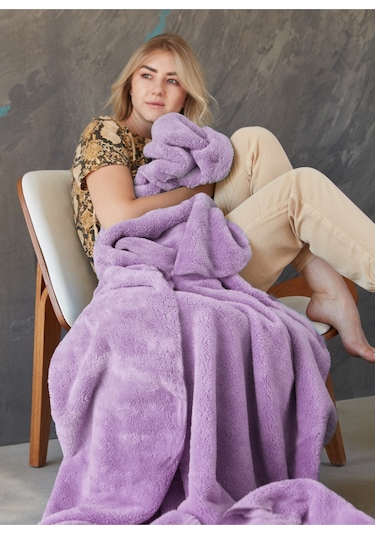 Deluxe Wellsoft Tv Battaniyesi Lila Tek Kişilik Battaniye 150x200 Cm