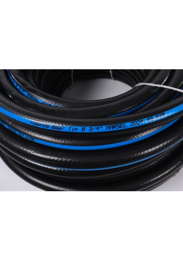 1" ( İç çap 25 mm ) Thermo Kauçuk Örgülü Bahçe Hortumu - 50 Mt.