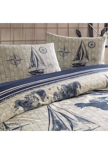 Taç Muna Ranforce Tek Kişilik Nevresim Takımı Lacivert 000000001000051028 Lacivert