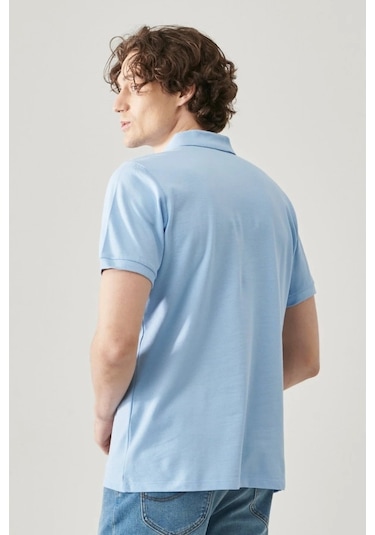 Lee Erkek Mavi Polo Yaka Polo Tişört Mavi
