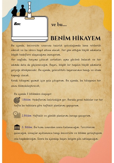 Hedef Üniversite Eşit Ağırlık Öğrencileri İçin Planlama Defteri-benim Hikayem Gri