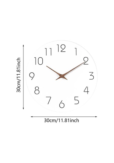 Homyl Arap Rakamları İle 12 Inç Duvara Asılan Saat Beyaz