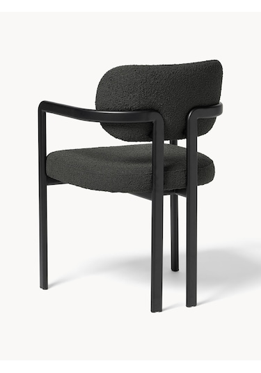 Dedar Milano X Westwing Adrien Kolçaklı Sandalye - Ekru, Lüks Kumaş Siyah