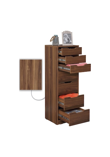 Pasific Home Flow Çekmeceli Şifonyer Meşe 7 Çekmeceli