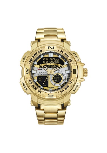 Mızums Erkek Saat Moda Alaşım Kasa Bant Dijital Saat Spor Su Geçirmez Kuvars Kol Saati Çok Renkli