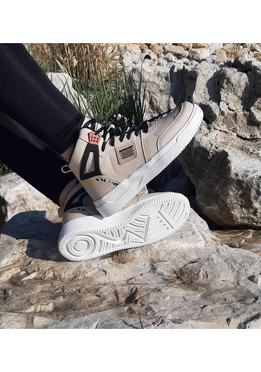 Dunlop 2243 Bej Renk Fuspetli Ortapedik Boğazlı Spor Ayakkabı AYKSAYAK-000504