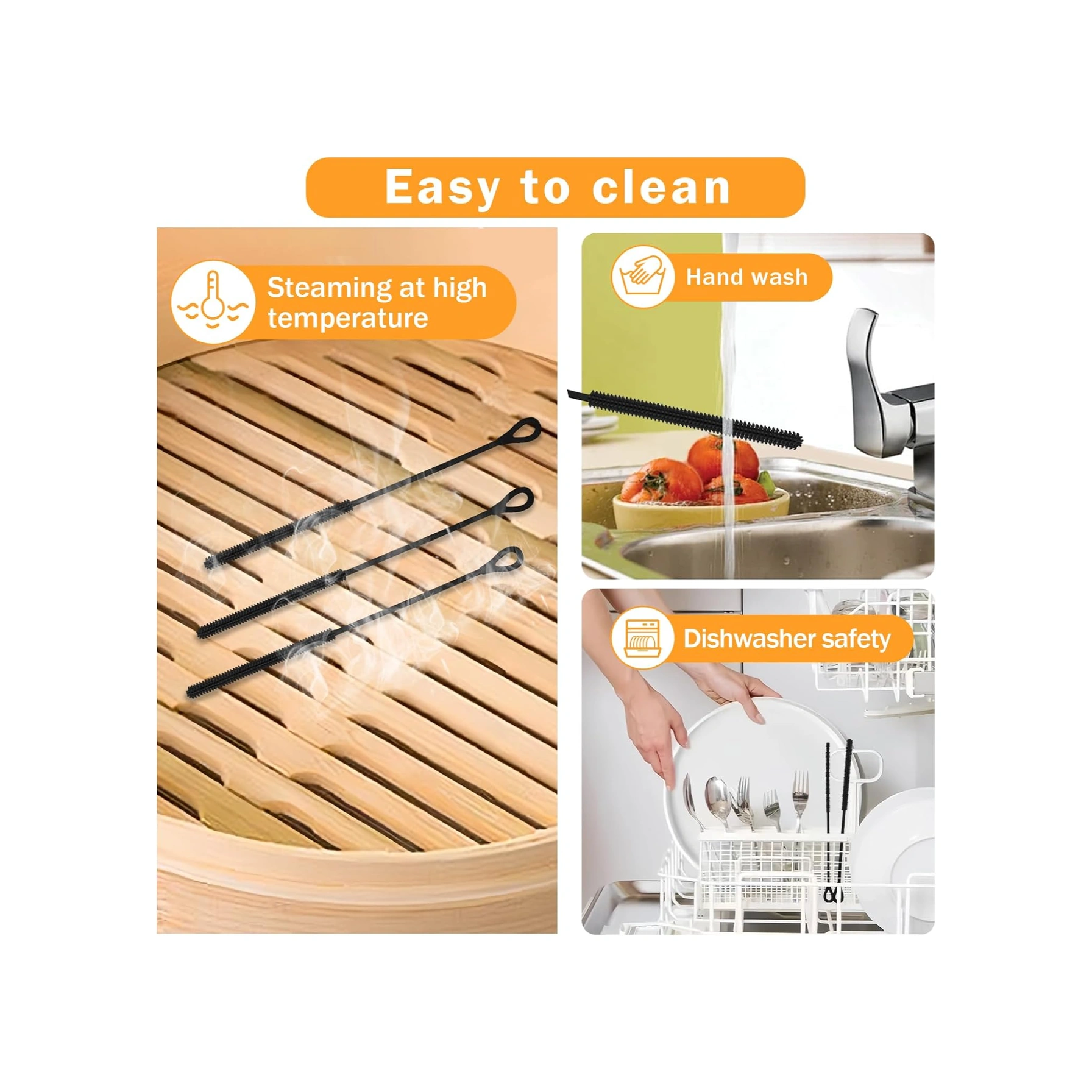 Youtek 2 Adet 25cm Silikon Pipet Temizleme Fırçası - Esnek Çelik Çekirdekli, Yeniden Kullanılabilir, Uzun Saplı Yumuşak Tüylü, Cam Pipetler Ve Karıştırma Bardakları İçin 6mm+9mm Siyah