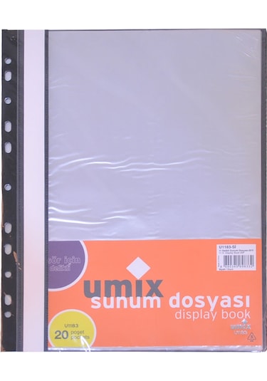 Umix Delikli Sunum Dosyası Siyah 20li