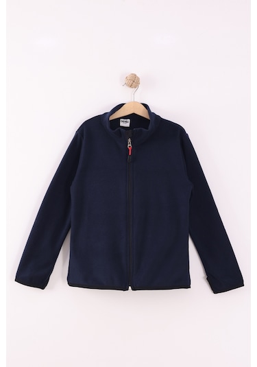 Monox Çocuk Unisex Parmak Geçmeli Polar Ceket Lacivert