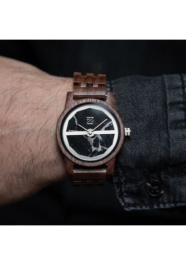 Zebrino Zbr-mr-dm Dark Marble Ahşap Erkek Kol Saati 41 Mm